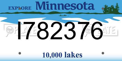 I782376 Minnesota License Plate