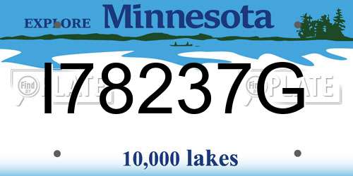 I78237G Minnesota License Plate