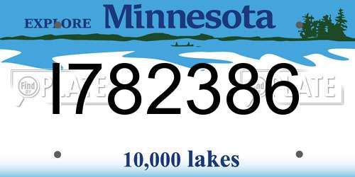 I782386 Minnesota License Plate