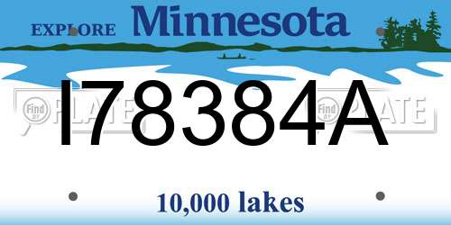 I78384A Minnesota License Plate