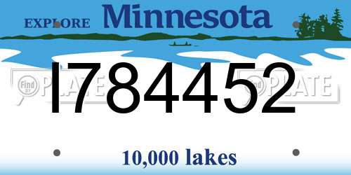 I784452 Minnesota License Plate