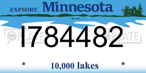 I784482 Minnesota License Plate