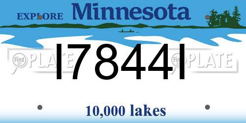 I7844I Minnesota License Plate
