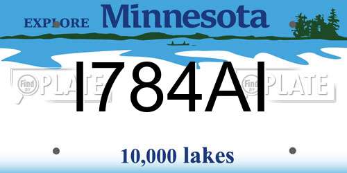 I784AI Minnesota License Plate