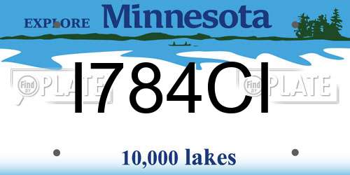 I784CI Minnesota License Plate