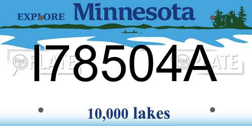 I78504A Minnesota License Plate