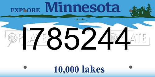 I785244 Minnesota License Plate