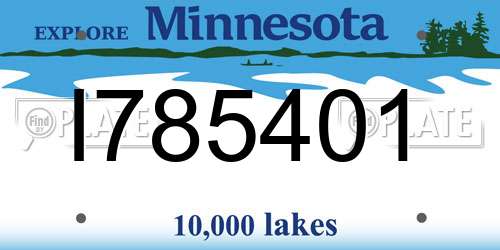 I785401 Minnesota License Plate
