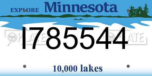 I785544 Minnesota License Plate