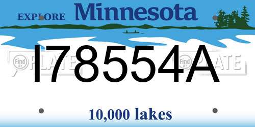 I78554A Minnesota License Plate