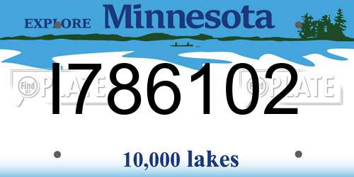 I786102 Minnesota License Plate