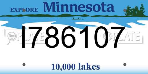 I786107 Minnesota License Plate