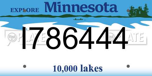 I786444 Minnesota License Plate