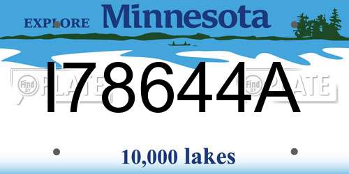 I78644A Minnesota License Plate