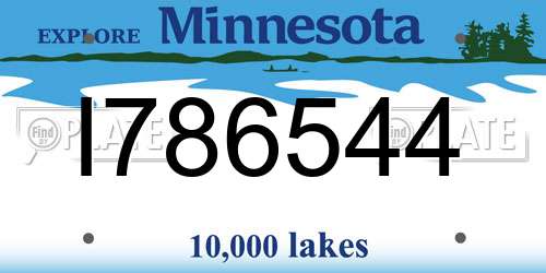 I786544 Minnesota License Plate