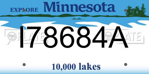 I78684A Minnesota License Plate