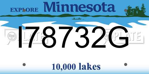 I78732G Minnesota License Plate