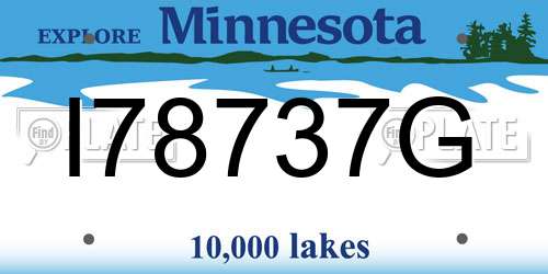 I78737G Minnesota License Plate