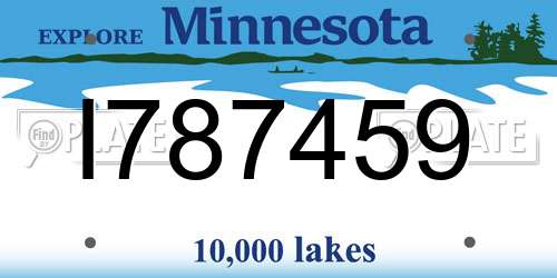 I787459 Minnesota License Plate