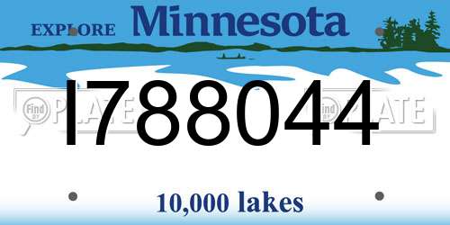 I788044 Minnesota License Plate
