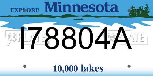 I78804A Minnesota License Plate