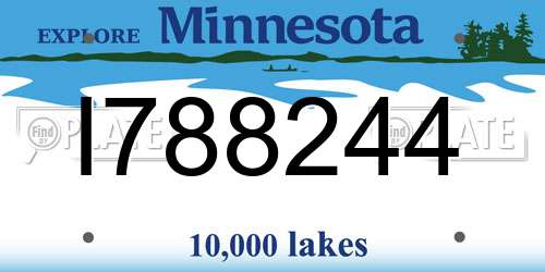 I788244 Minnesota License Plate
