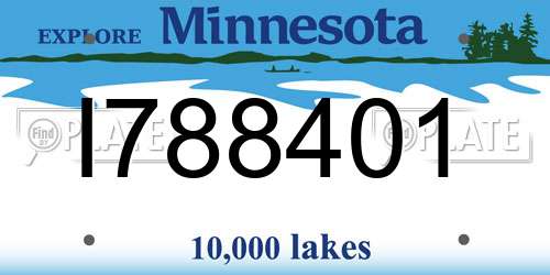 I788401 Minnesota License Plate