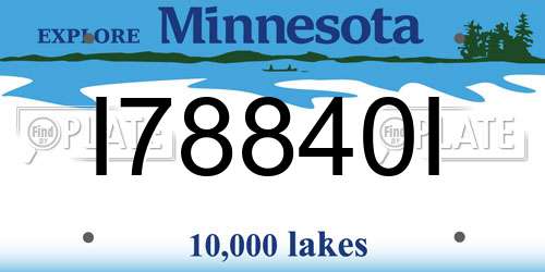 I78840I Minnesota License Plate