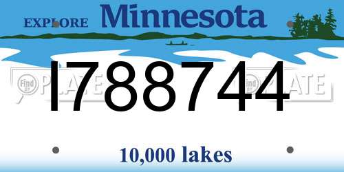I788744 Minnesota License Plate