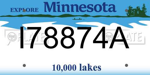 I78874A Minnesota License Plate