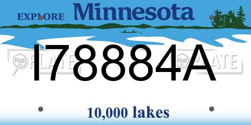 I78884A Minnesota License Plate