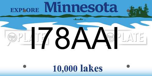 I78AAI Minnesota License Plate