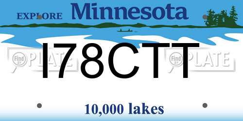 I78CTT Minnesota License Plate