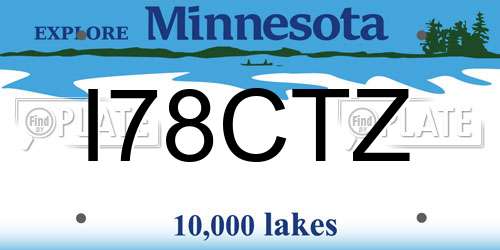 I78CTZ Minnesota License Plate