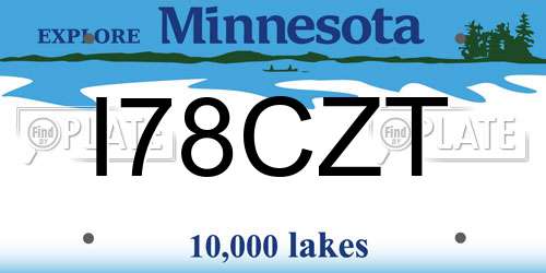 I78CZT Minnesota License Plate