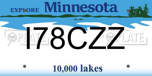 I78CZZ Minnesota License Plate