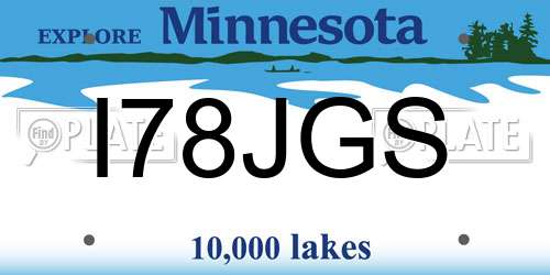 I78JGS Minnesota License Plate