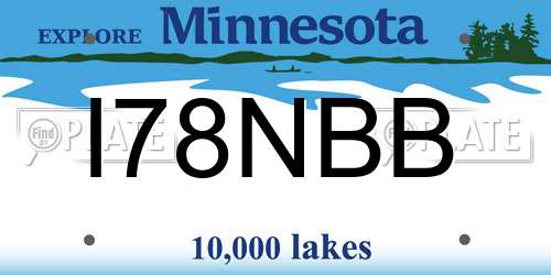 I78NBB Minnesota License Plate