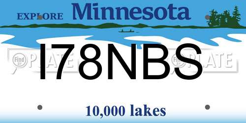 I78NBS Minnesota License Plate