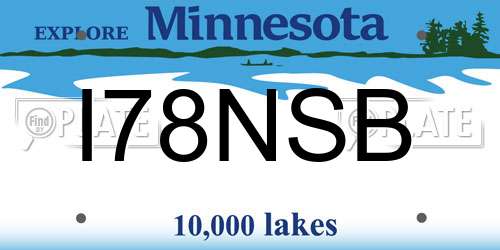 I78NSB Minnesota License Plate