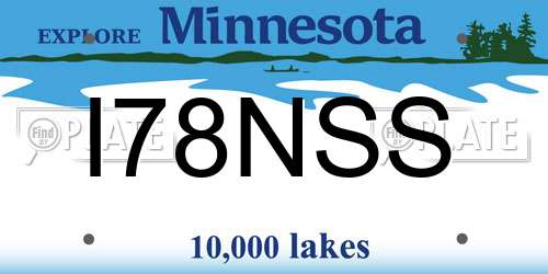 I78NSS Minnesota License Plate