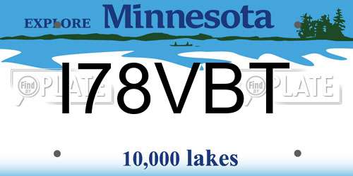 I78VBT Minnesota License Plate
