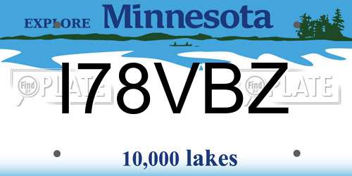 I78VBZ Minnesota License Plate