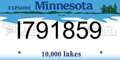 I791859 Minnesota License Plate