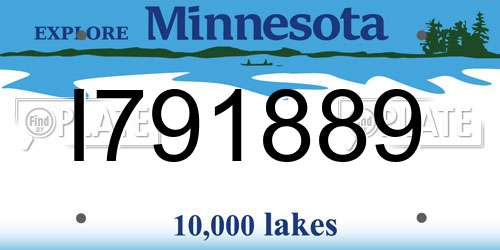 I791889 Minnesota License Plate
