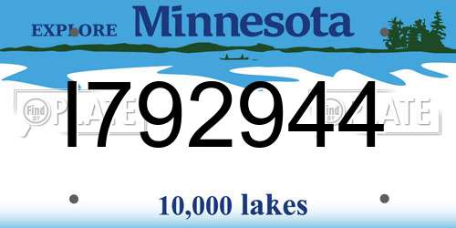 I792944 Minnesota License Plate