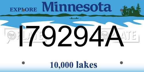 I79294A Minnesota License Plate