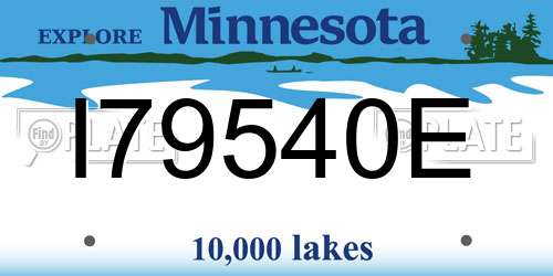 I79540E Minnesota License Plate