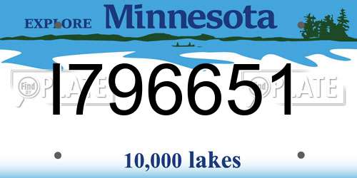I796651 Minnesota License Plate