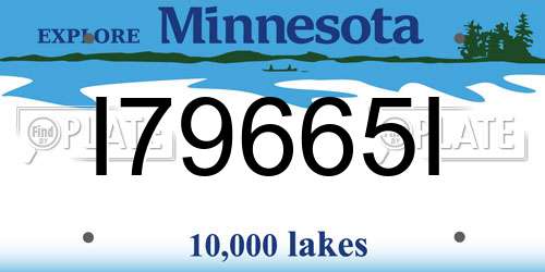 I79665I Minnesota License Plate